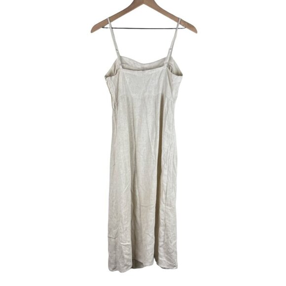 NWT Altar'd State Natural Beige Sadie Linen Slit Midi Dress - Picture 7 of 7